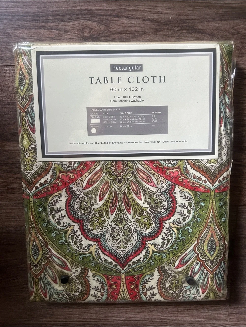 Raymond Waites Tablecloth cotton Paisley Floral NIB 60”102” rectangular